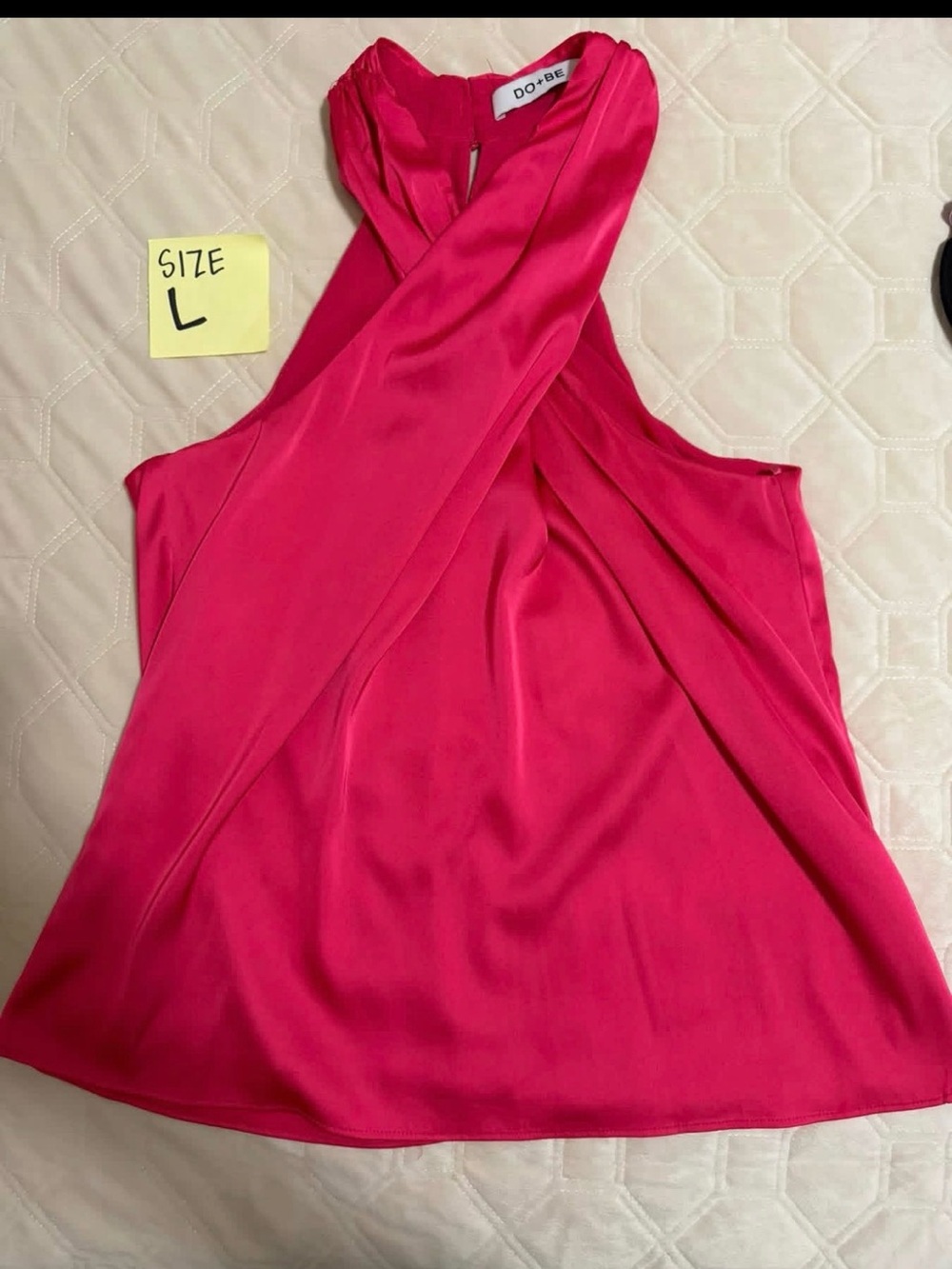 DO+BE Fuchsia Cross-Front Halter Tank